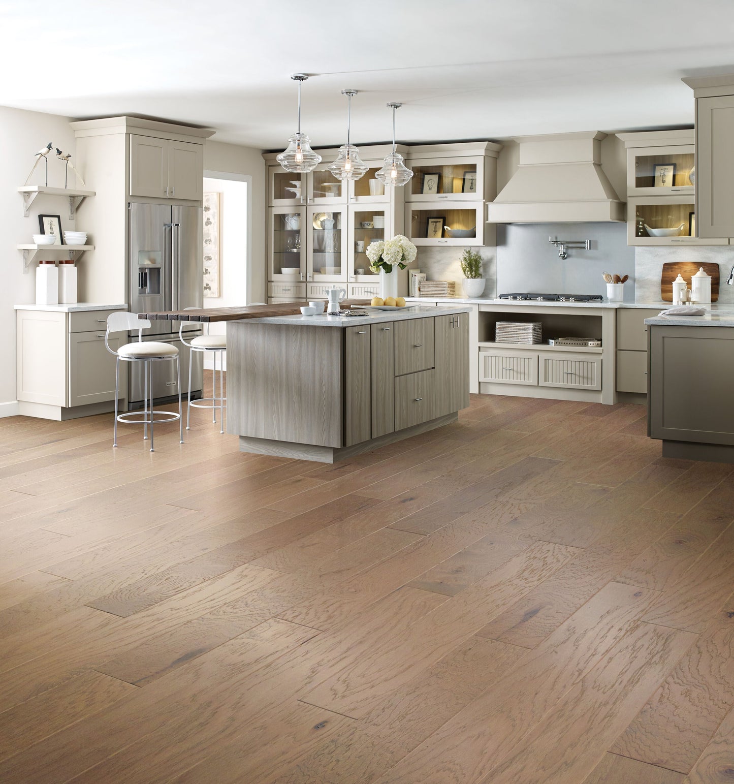 Shaw Hickory Lincoln hardwood flooring — installed room view