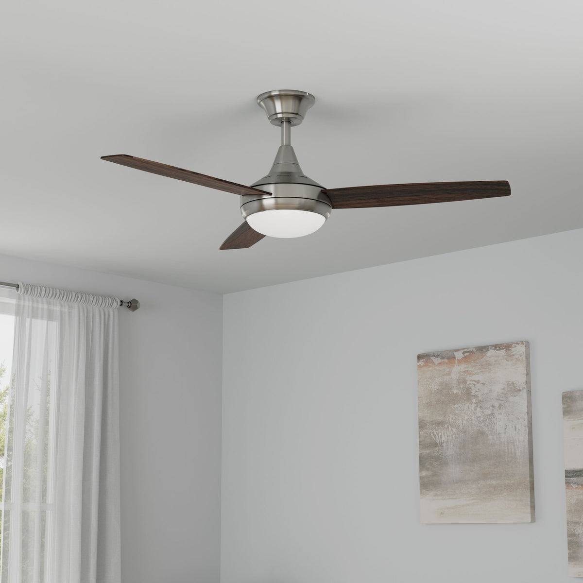 Harbor Breeze Beach Creek 52-in Brushed Nickel LED Indoor Ceiling Fan with Light Kit and Remote (3-Blade)
