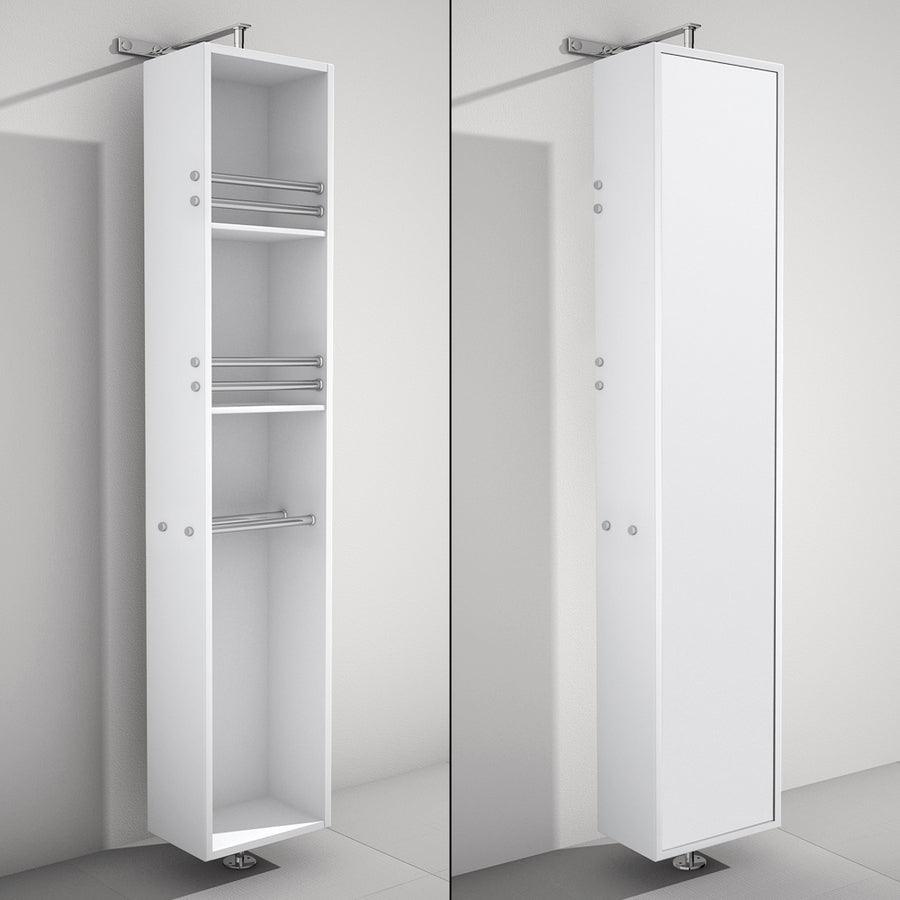 Wyndham Collection April 13.75-in W x 79.5-in H x 15.5-in D White Oak Wall-mount Linen Cabinet
