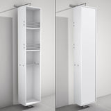 Wyndham Collection April 13.75-in W x 79.5-in H x 15.5-in D White Oak Wall-mount Linen Cabinet
