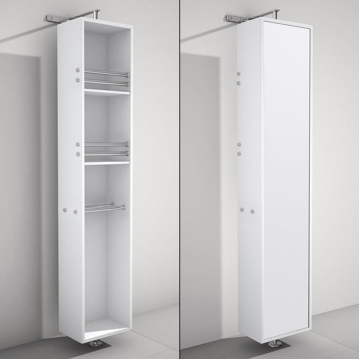 Wyndham Collection April 13.75-in W x 79.5-in H x 15.5-in D White Oak Wall-mount Linen Cabinet