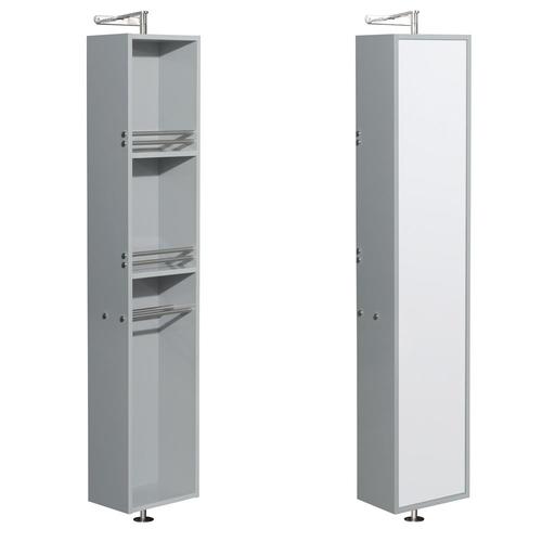 Wyndham Collection Amare 13.75-in W x 73-in H x 15-in D Dove Gray Bathroom Wall Cabinet