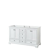 Wyndham Collection Deborah 59.25-in White Bathroom Vanity Cabinet