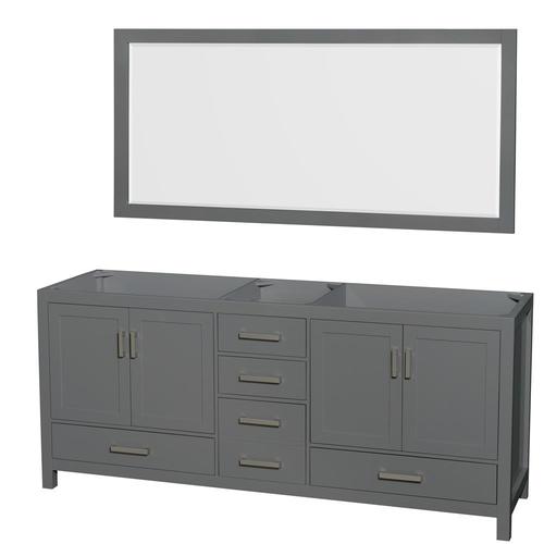 Wyndham Collection Sheffield 70.75-in Gray Bathroom Vanity Cabinet (Mirror Included)
