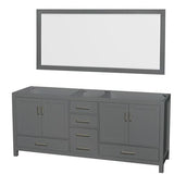 Wyndham Collection Sheffield 70.75-in Gray Bathroom Vanity Cabinet (Mirror Included)