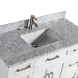 Vanity Art Savona 48 in. W x 22 in. D x 36 in. H White Bathroom Vanity with Single Basin, White/Grey Marble Top and Mirror