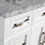 Vanity Art Savona 48 in. W x 22 in. D x 36 in. H White Bathroom Vanity with Single Basin, White/Grey Marble Top and Mirror