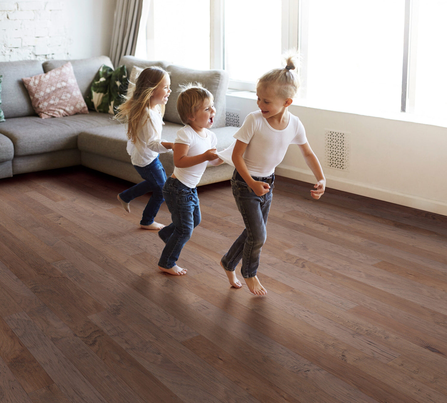 Shaw Hickory Wagoner hardwood flooring — installed room view