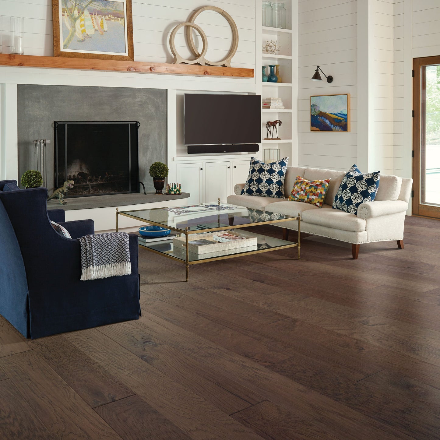Shaw Hickory Wagoner hardwood flooring — installed room view