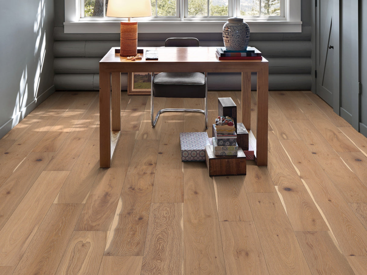 Shaw White oak Pawtucket hardwood flooring — installed room view