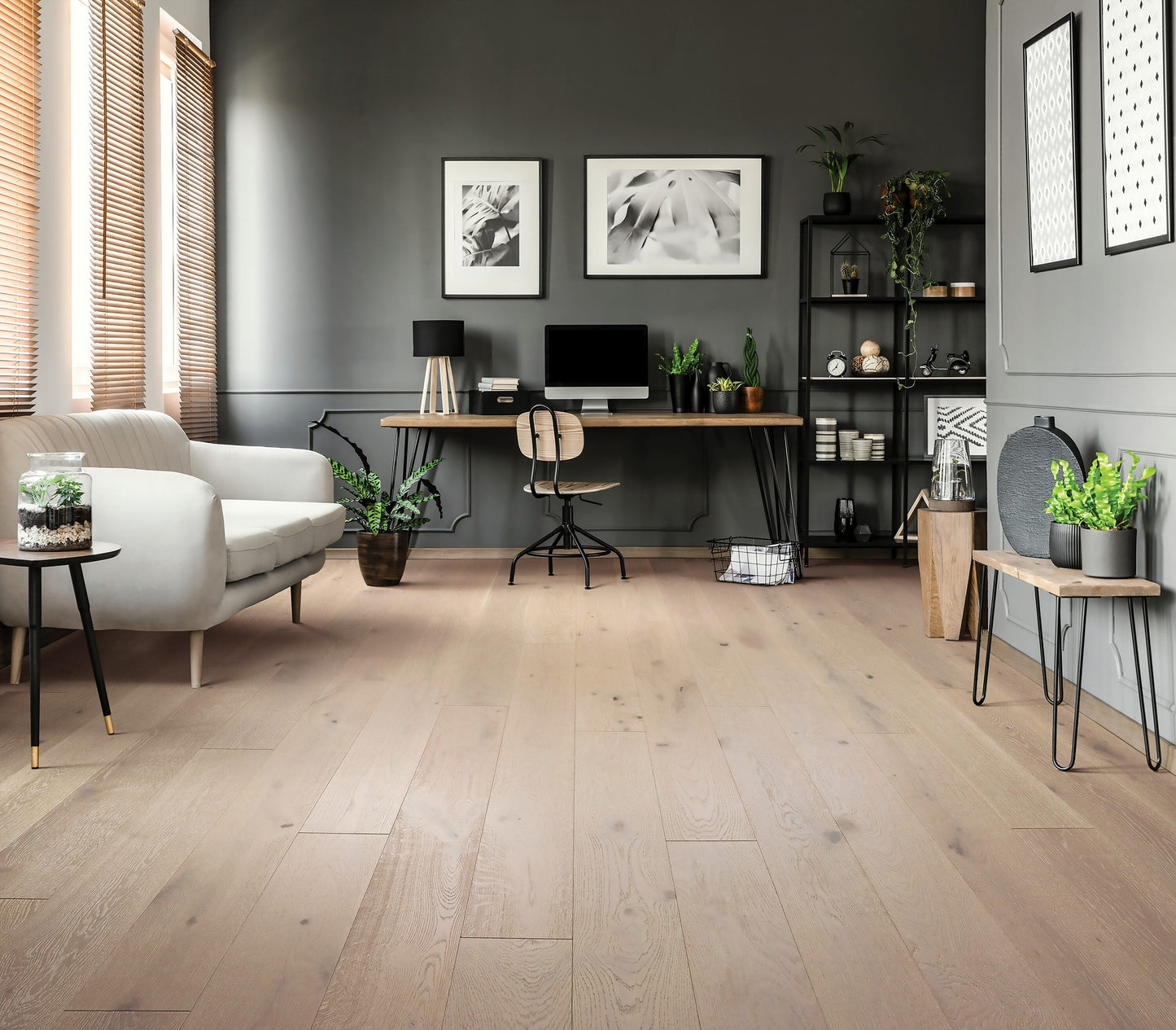 Shaw White oak Wynwood hardwood flooring — installed room view