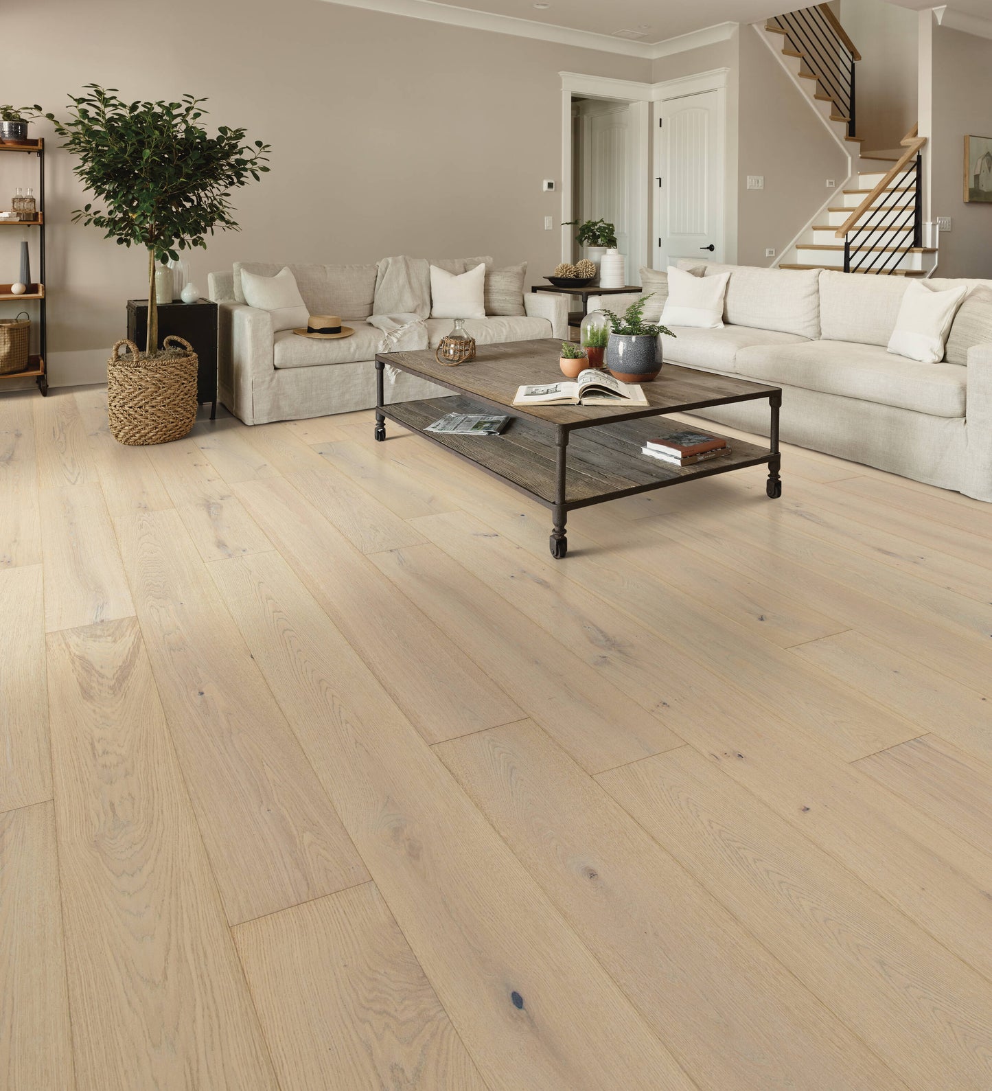 Shaw White oak Washington Park hardwood flooring — installed room view