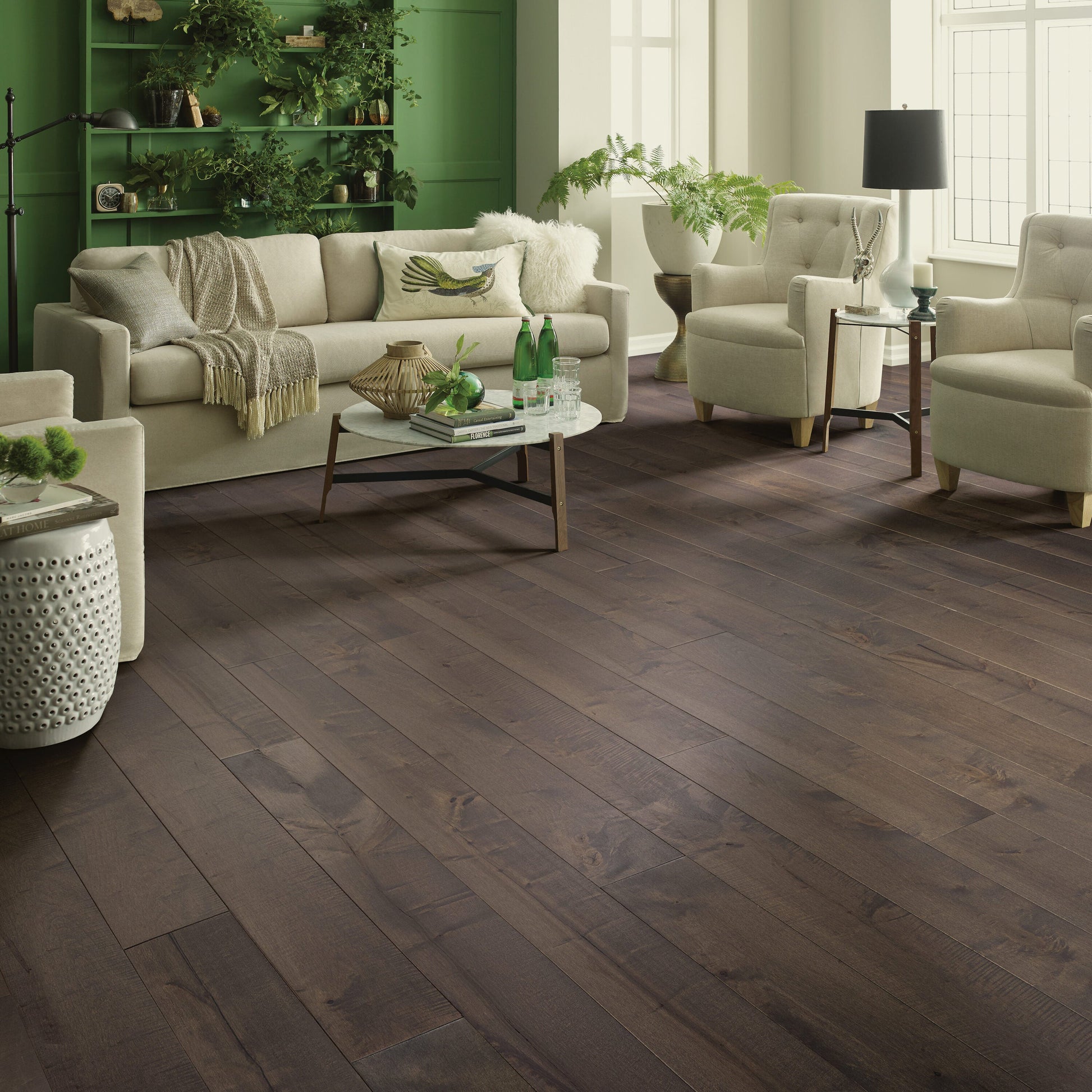 Shaw Maple Reiger hardwood flooring — installed room view