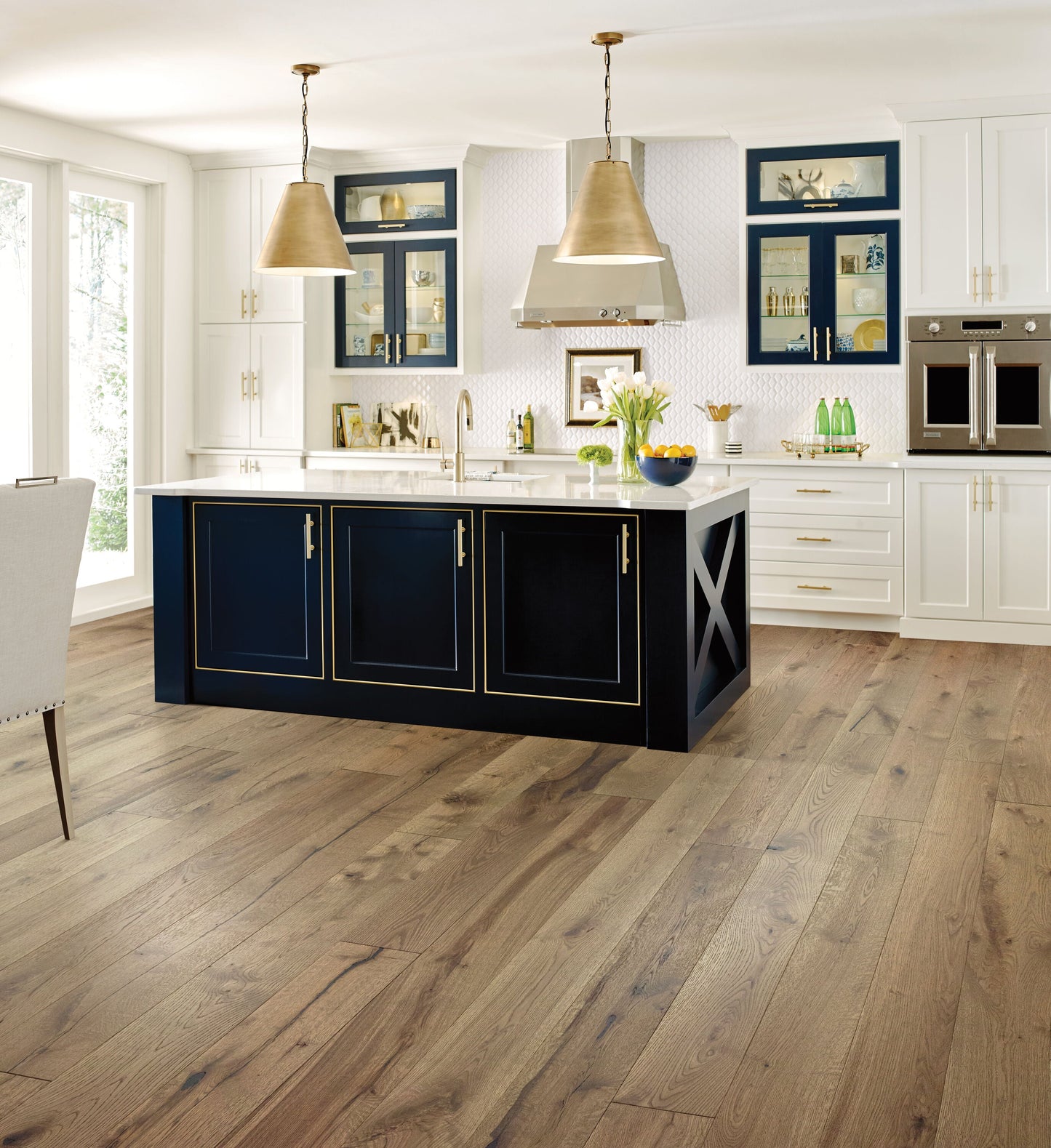 Shaw White oak Dakota hardwood flooring — installed room view