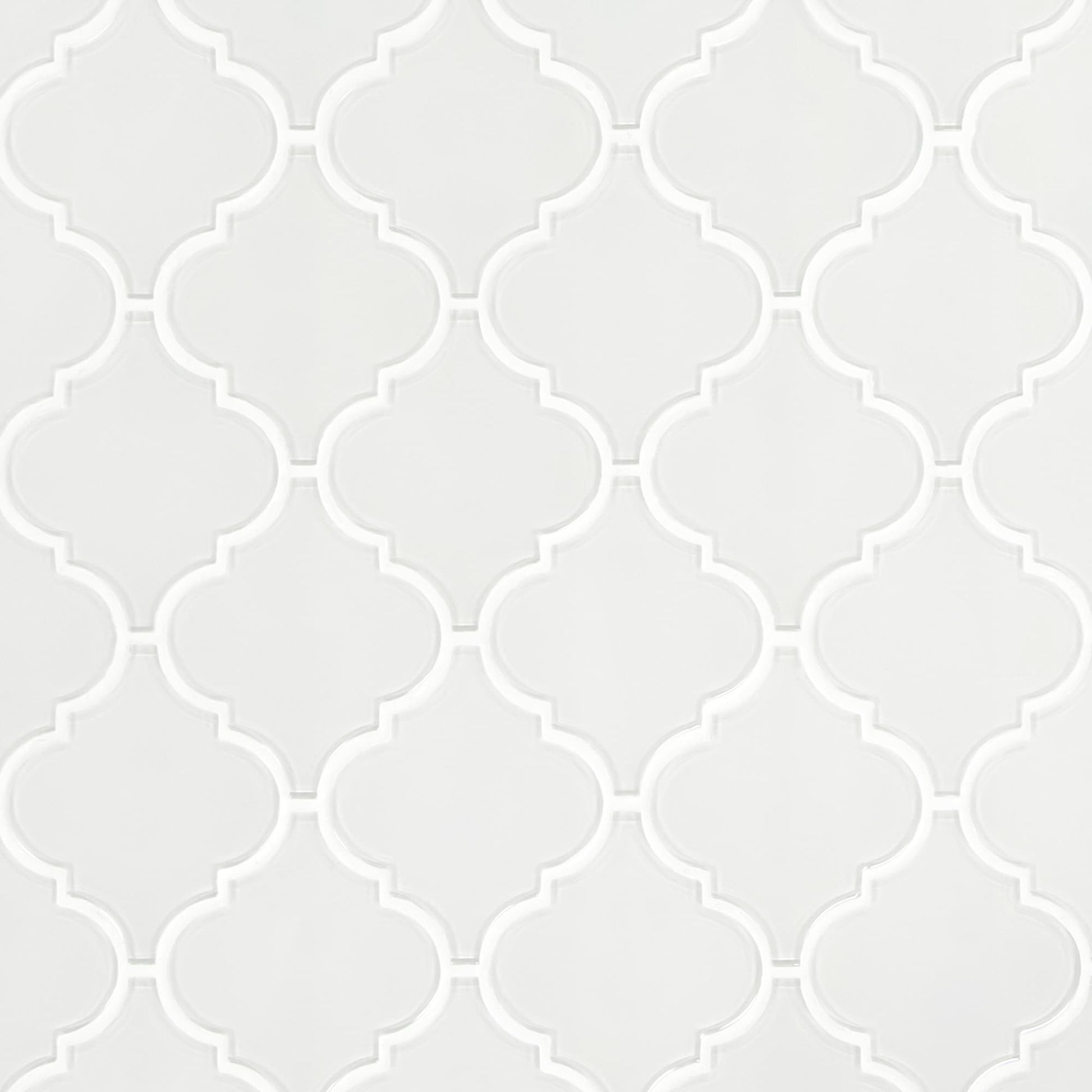 SUNWINGS Lantern White 8-in x 12-in Glossy Glass Handcrafted look Arabesque Mosaic Wall Tile product image