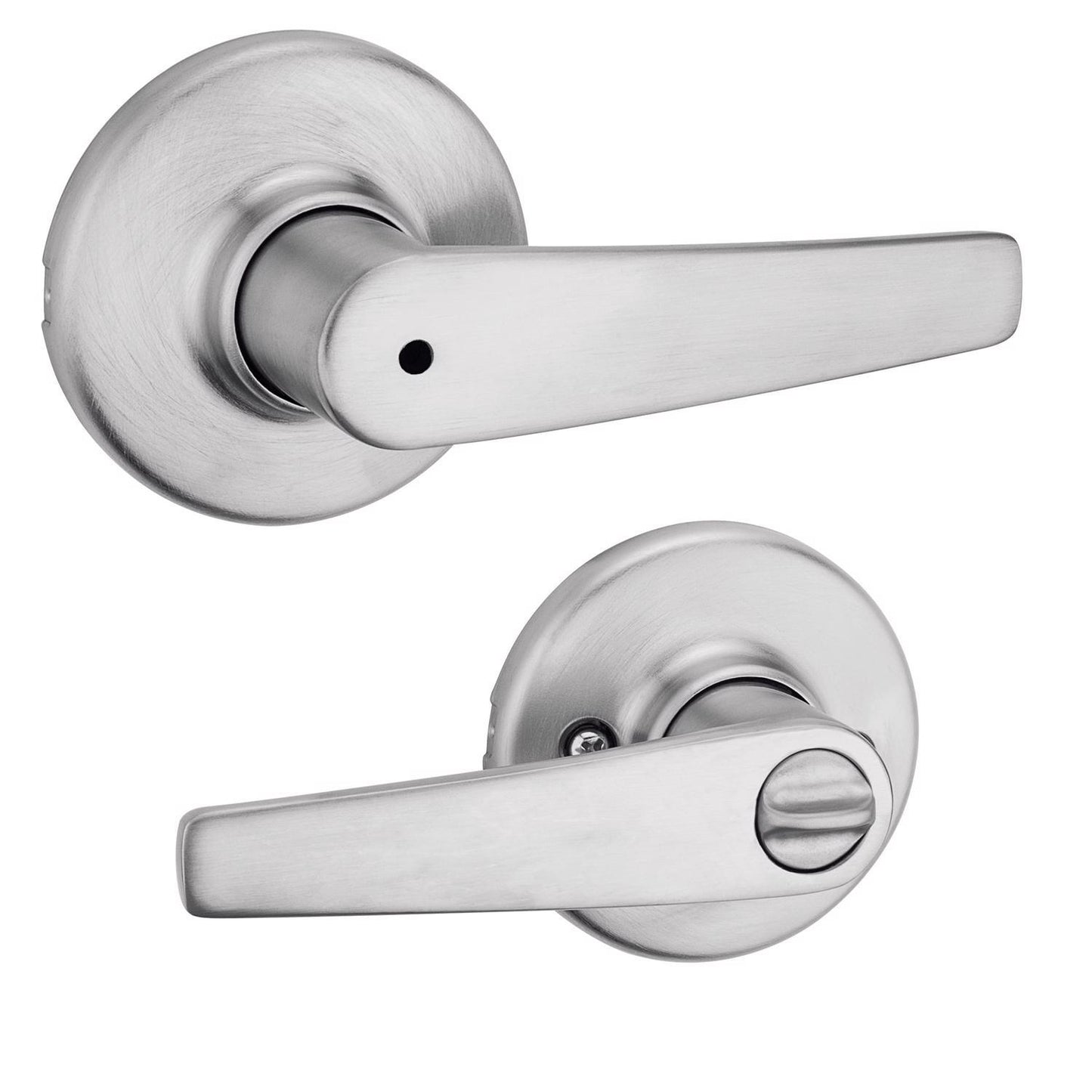 Kwikset Delta Satin Chrome Privacy Lever – Right or Left Handed