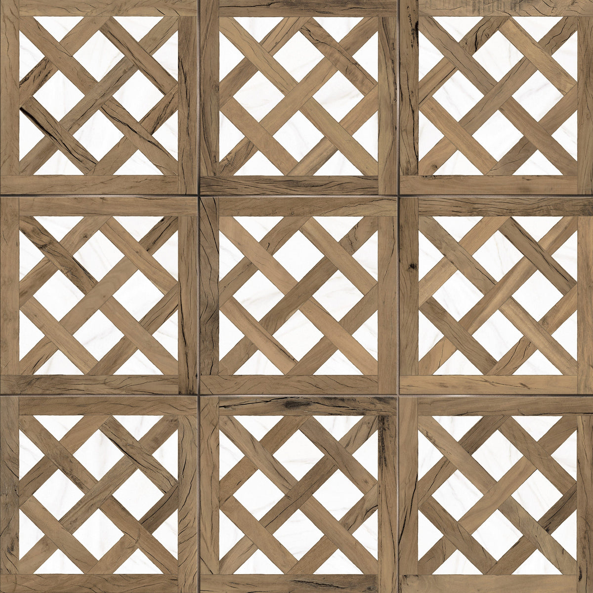 Affinity Tile Kings Forest Lattice Calcatta Mix 18-in x 18-in Matte Ceramic Wood look Floor and Wall Tile product image