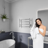 ANZZI Polished Chrome Plug-In Wall-Mount Towel Warmer, 16.5 in H x 23.5 in W x 5.5 in D