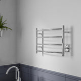 ANZZI Polished Chrome Plug-In Wall-Mount Towel Warmer, 16.5 in H x 23.5 in W x 5.5 in D