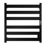 ANZZI Note 6-Bar Matte Black Plug-In Wall Mounted Towel Warmer, 23.675 in W x 4.125 in D x 25.2 in H