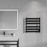 ANZZI Note 6-Bar Matte Black Plug-In Wall Mounted Towel Warmer, 23.675 in W x 4.125 in D x 25.2 in H