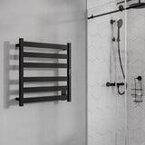 ANZZI Note 6-Bar Matte Black Plug-In Wall Mounted Towel Warmer, 23.675 in W x 4.125 in D x 25.2 in H