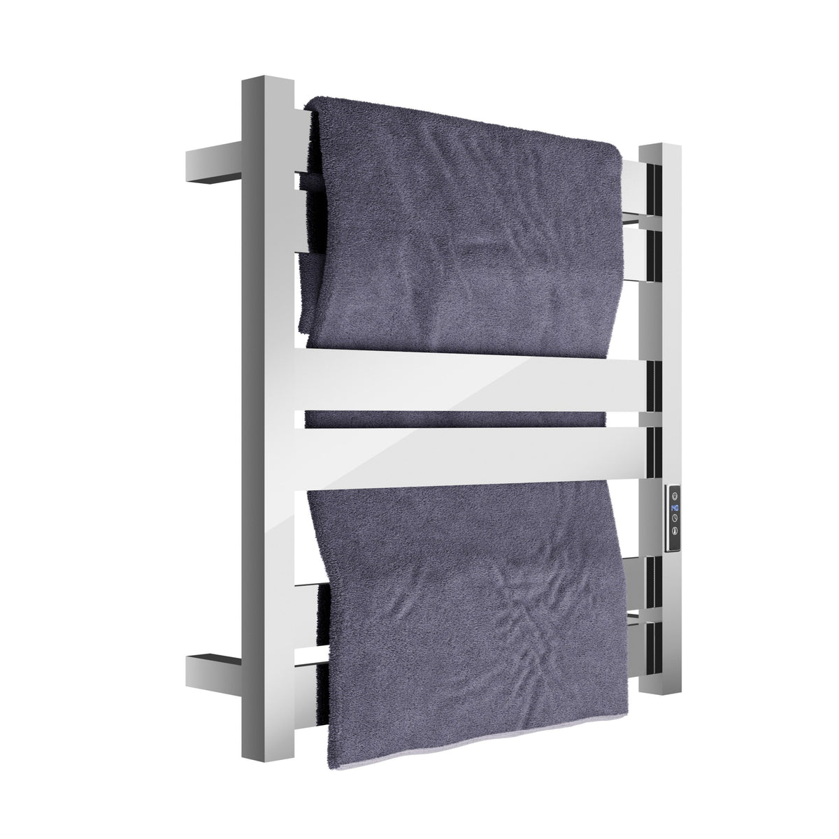 ANZZI Polished Chrome Plug-In Wall Mount Towel Warmer, 4.13 in W x 20.47 in L x 20.87 in H