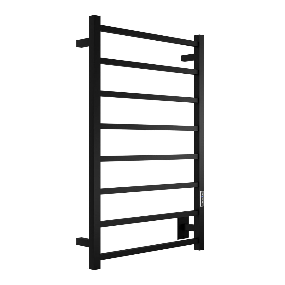 ANZZI Bell 8-Bar Matte Black Plug-In Wall Mounted Towel Warmer, 23.6 in W x 36.25 in H