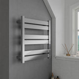 ANZZI Polished Chrome Plug-In Wall Mount Towel Warmer, 4.13 in W x 20.47 in L x 20.87 in H