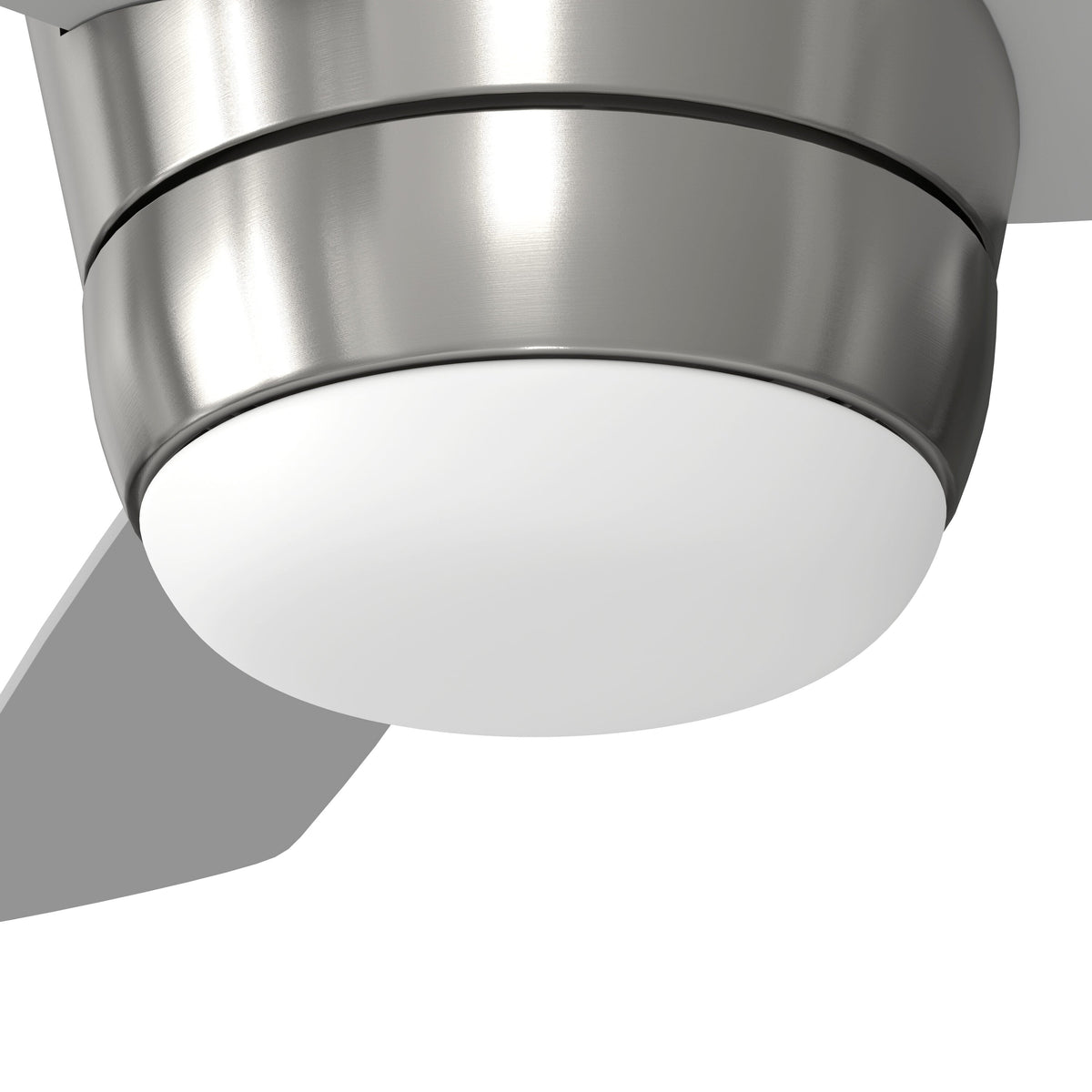 Harbor Breeze Mazon 44-in Brushed Nickel Indoor Flush Mount Ceiling Fan with Remote and Integrated LED Light (3-Blade)