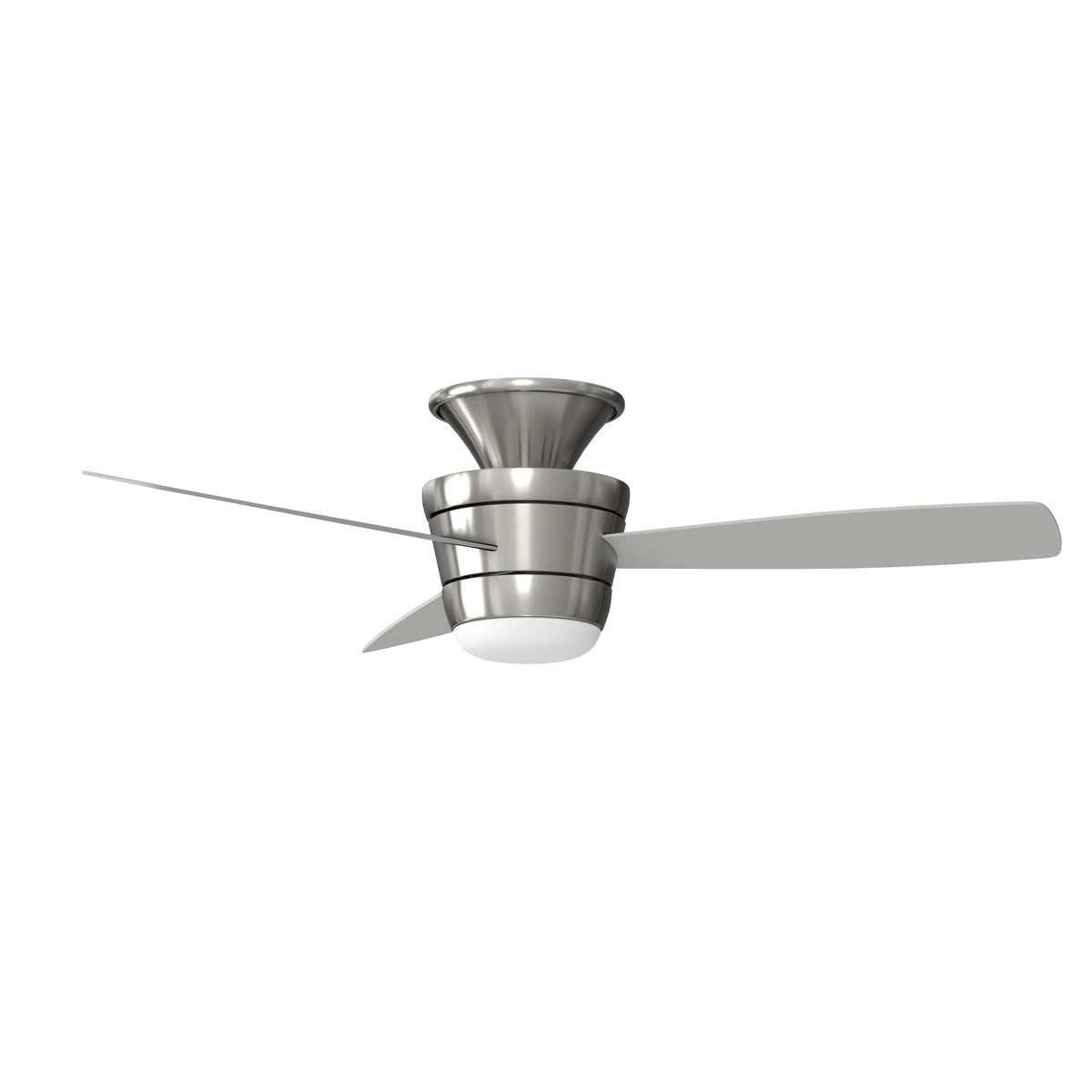 Harbor Breeze Mazon 44-in Brushed Nickel Indoor Flush Mount Ceiling Fan with Remote and Integrated LED Light (3-Blade)