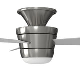 Harbor Breeze Mazon 44-in Brushed Nickel Indoor Flush Mount Ceiling Fan with Light Kit and Remote (3-Blade)