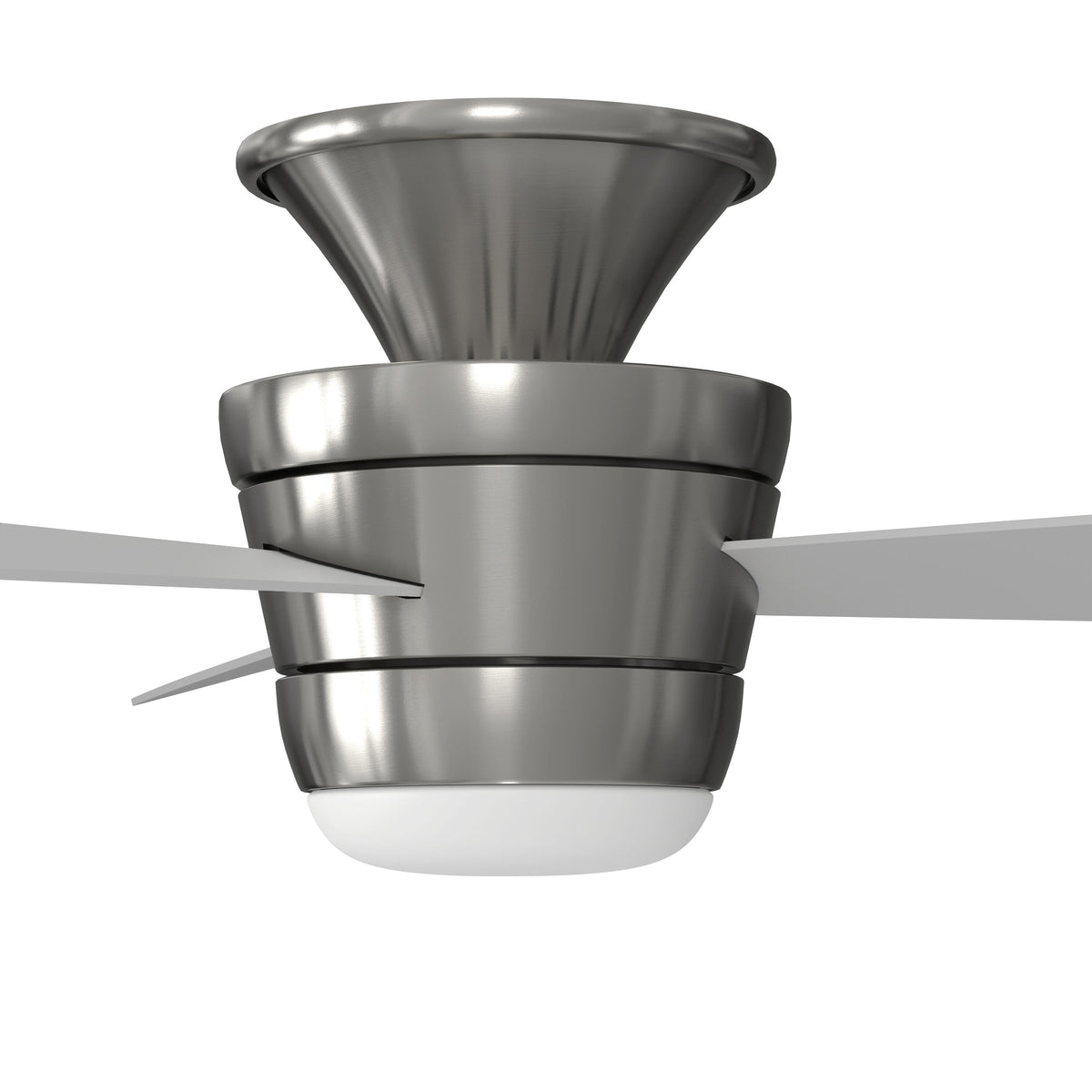 Harbor Breeze Mazon 44-in Brushed Nickel Indoor Flush Mount Ceiling Fan with Remote and Integrated LED Light (3-Blade)