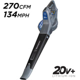 Westinghouse 20-Volt 134 MPH 270 CFM Lithium-Ion Cordless Handheld Leaf Blower with Ultra Low Tone (Tool-Only)