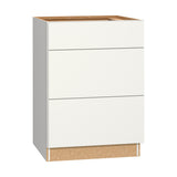 Diamond NOW Arcadia 24-in W x 35-in H x 23.75-in D TrueColor White 3-Drawer Base Cabinet, Fully Assembled