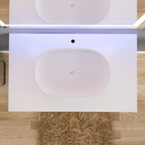 Eviva Santa Monica 36 in. W x 22 in. D x 16 in. H Wall-Mount Single Bathroom Vanity in White Oak/White with White Vessel Sink