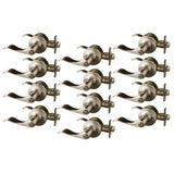 Stratford Satin Nickel Privacy Bed/Bath Door Lever with Universal 6-Way Latch (6-Pack) - Super Arbor