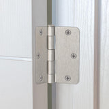 4 in. x 1/4 in. Radius Satin Nickel Door Hinge Value Pack (10 per Pack) - Super Arbor