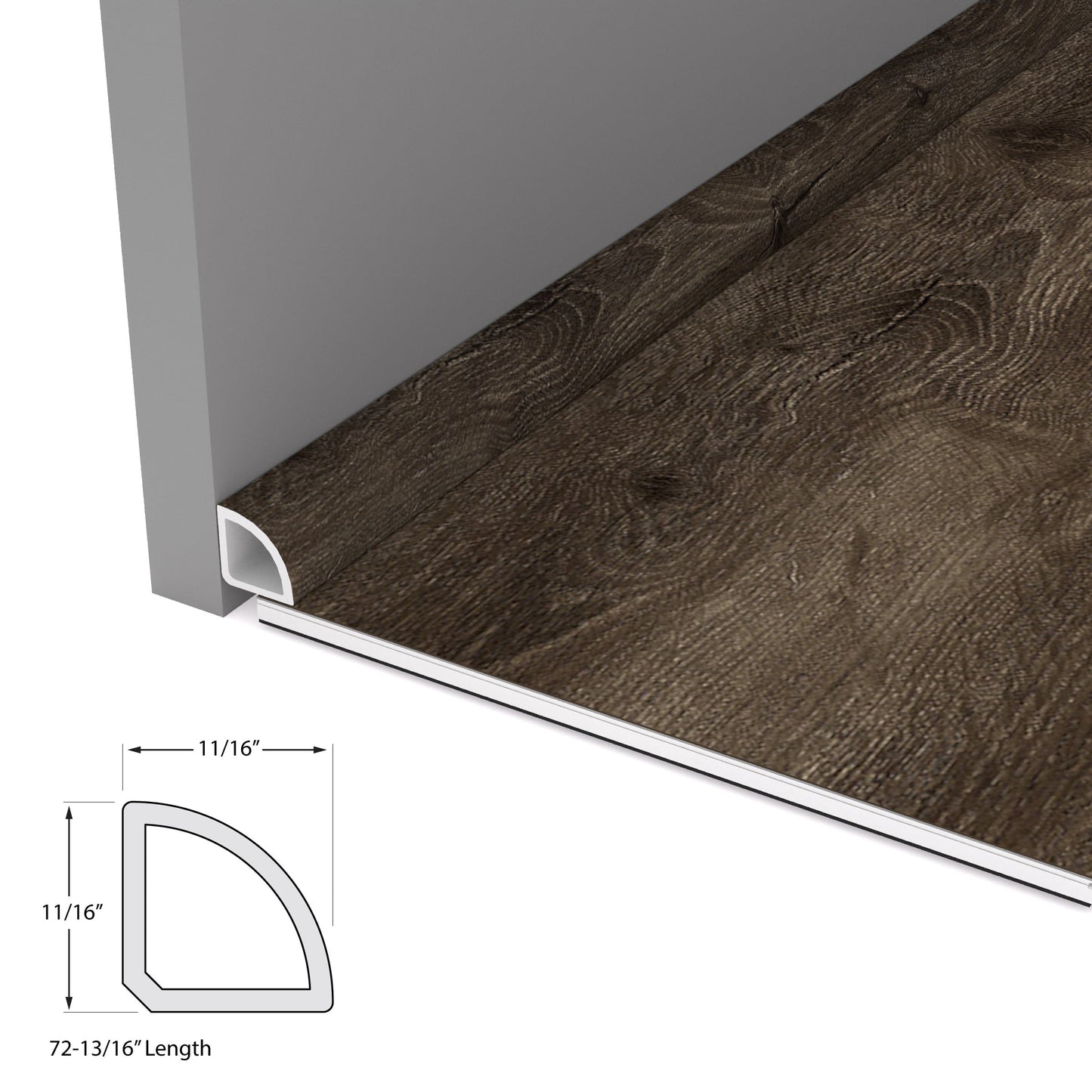 CALI Offshore Oak 0.7-in x 72.83-in Vinyl Floor Quarter Round