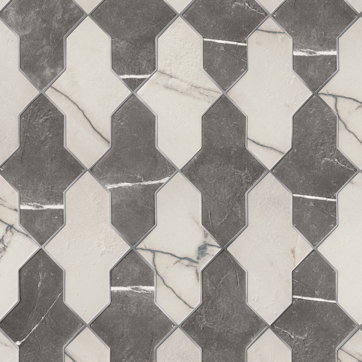 Affinity Tile Istanbul Shield Checker 5-in x 8-in Multi-finish Porcelain Marble look Multi-shaped Floor and Wall Tile product image
