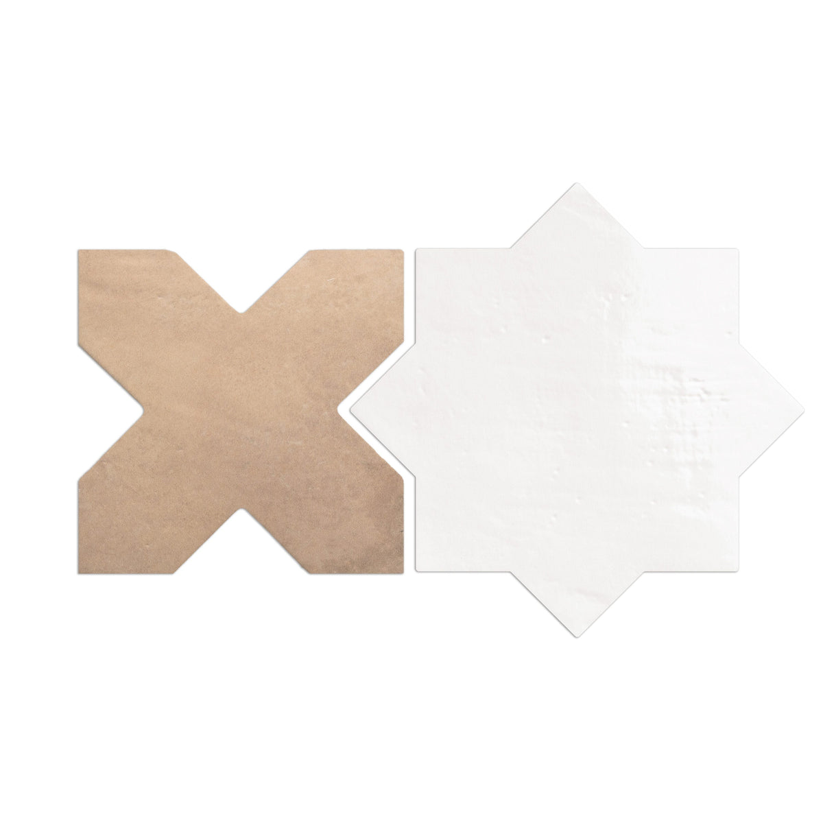 Affinity Tile Argile Star Bianco with Cotto Cross 7-in x 14-in Multi-finish Porcelain Multi-shaped Floor and Wall Tile product image