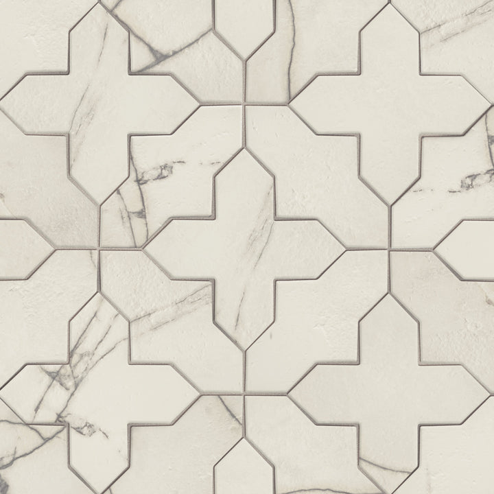 Affinity Tile Istanbul Squire Shield Day with Day Cross 6-in x 8-in Multi-finish Porcelain Marble look Multi-shaped Floor and Wall Tile product image