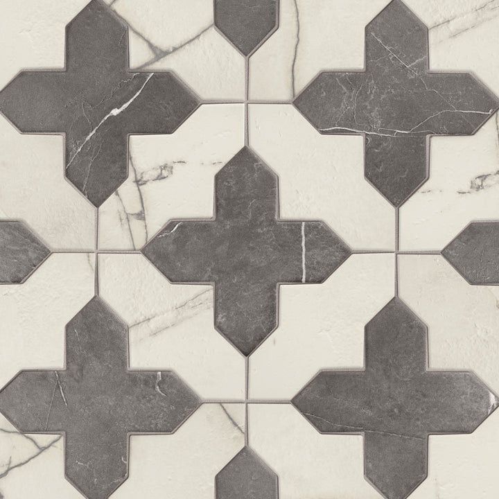 Affinity Tile Istanbul Squire Shield Day with Night Cross 6-in x 8-in Multi-finish Porcelain Marble look Multi-shaped Floor and Wall Tile product image