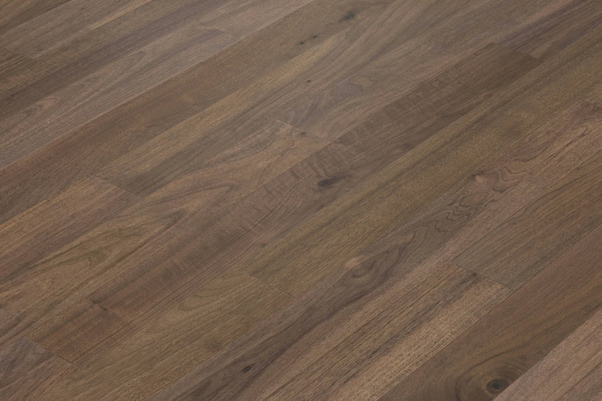 allen + roth Walnut Muenchen hardwood flooring — alternate angle