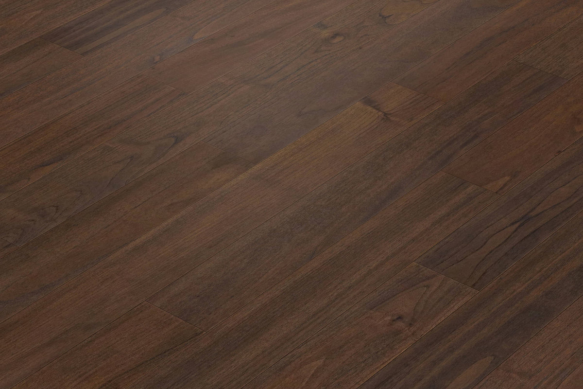 allen + roth Teak Rome hardwood flooring — lifestyle view