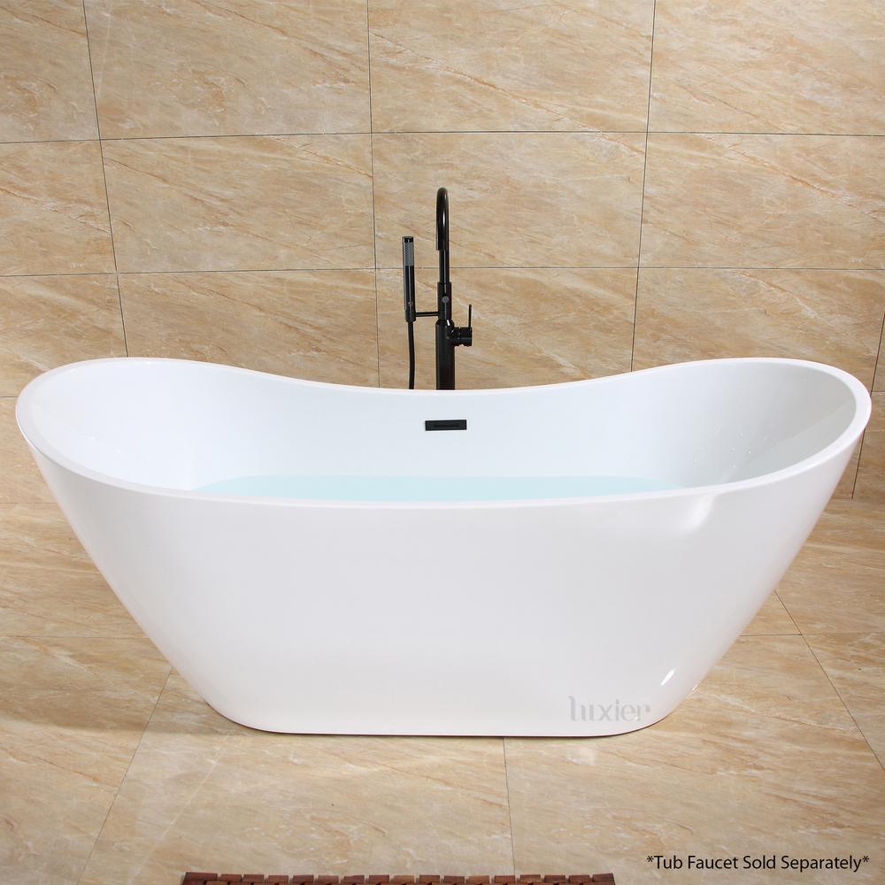 70 in. Luxury Acrylic Flatbottom Soaking Bathtub Spa in White with Oil Rubbed Bronze Trim - Super Arbor