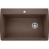 DIAMOND Silgranit Dual Mount Granite Composite 33.5 in. 1-Hole Single Bowl Kitchen Sink in White - Super Arbor
