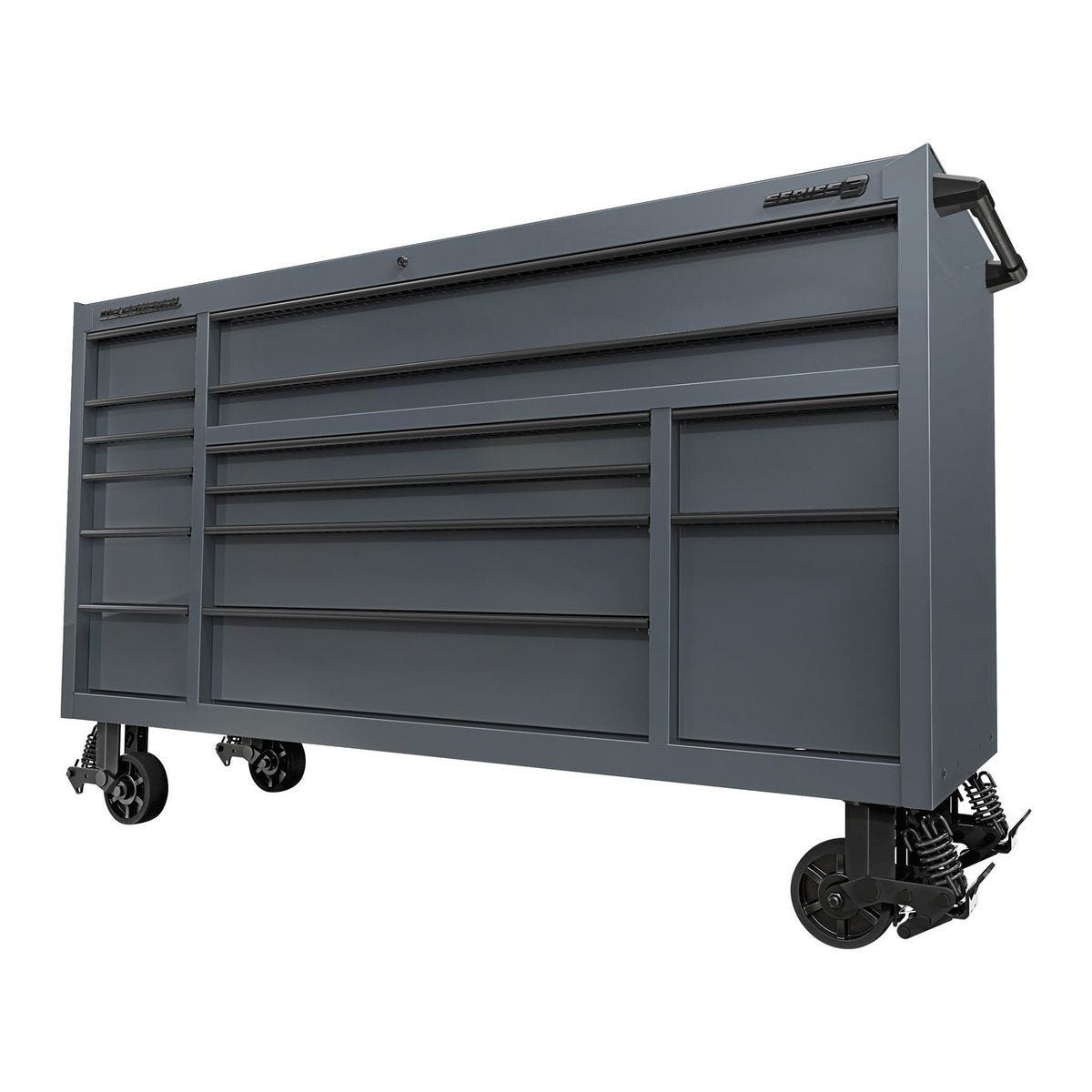 U.S. GENERAL 72 in. x 22 in. Triple-Bank Roll Cab, Series 3, Slate Gray