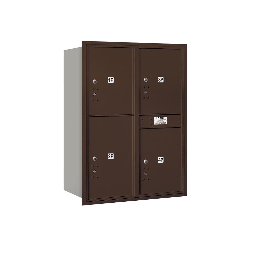 3700 Horizontal Series 3-Parcel Locker Recessed Mount Mailbox - Super Arbor