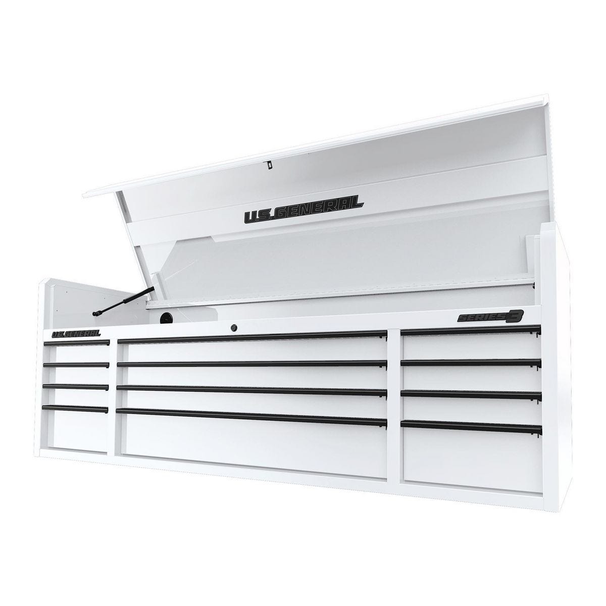 U.S. GENERAL 72 in. x 22 in. Triple Bank Top Chest, Series 3, White